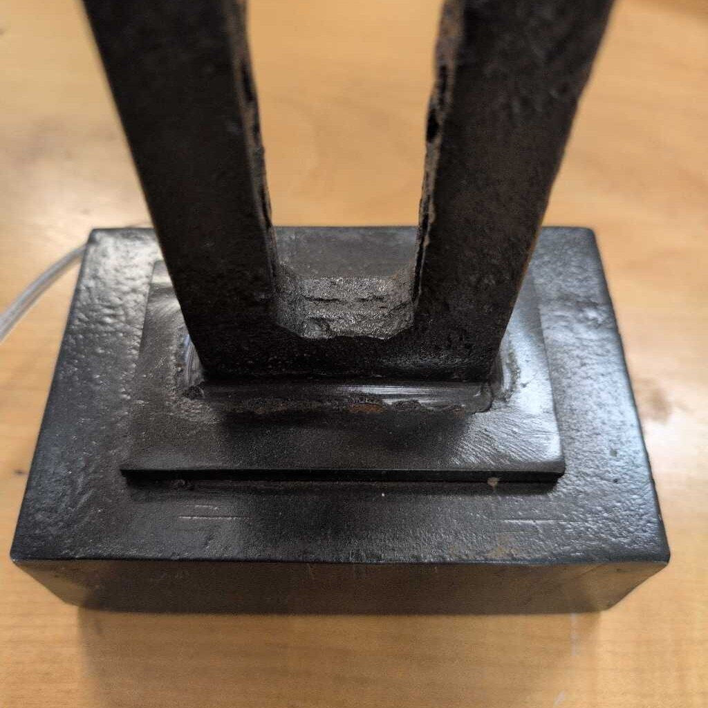 Brutalist Style Iron Table Lamp 34inch Tall