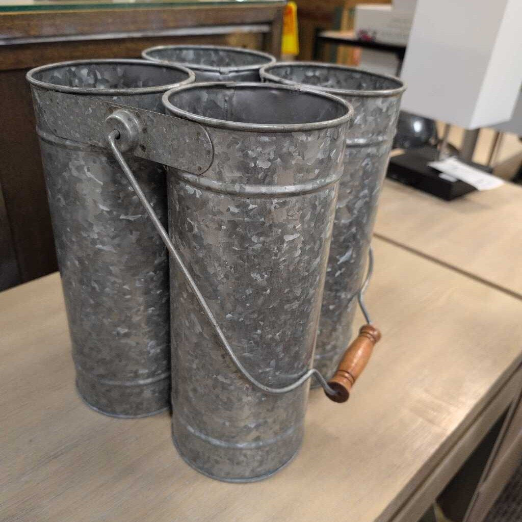 Galvanized Flower Caddy