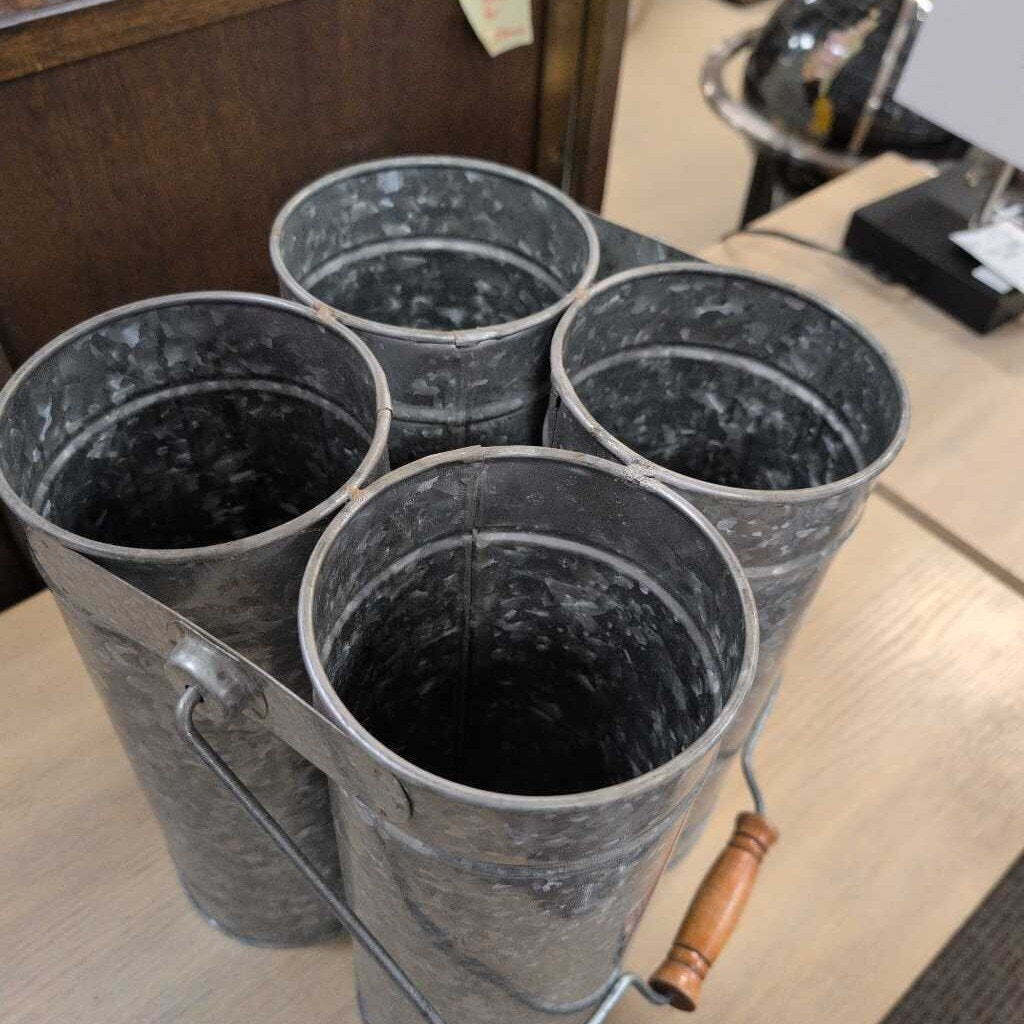 Galvanized Flower Caddy