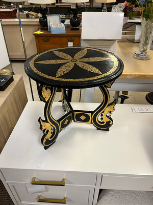 Burmese Gilt & Black Lacquer Folding Table