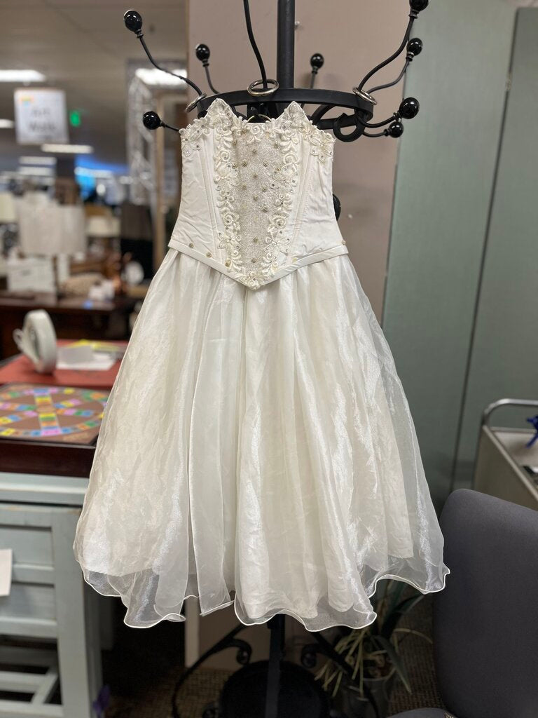 Organza & Rhinestone Little Girl's Bustier Dress 3T