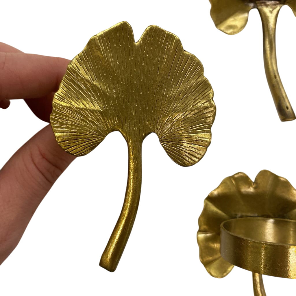 Gold Ginkgo Ring Napkin Holders (Set of 4) by Miss Daisy's Consignment & Auction House