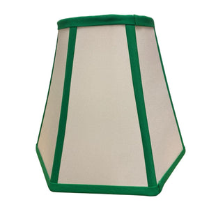White & Green Lamp Shade 12"H x14"dia by Miss Daisy's Consignment & Auction House
