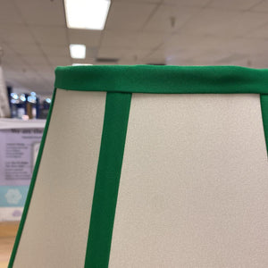 White & Green Lamp Shade 12"H x14"dia