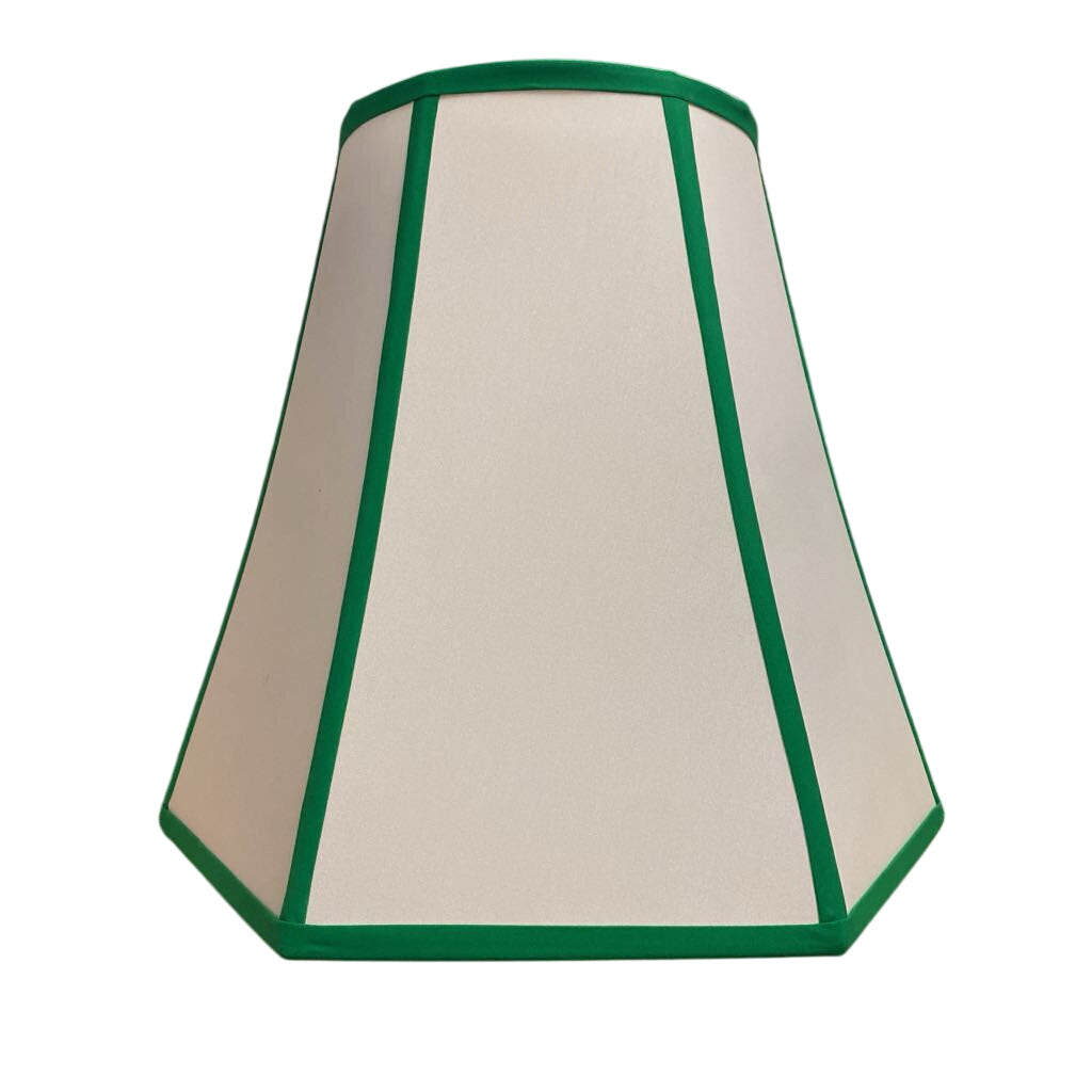 White & Green Lamp Shade 20"H x22"dia by Miss Daisy's Consignment & Auction House