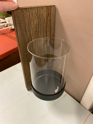 Wood & Glass Wall Mount Candle Holder (2 pcs)
