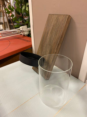 Wood & Glass Wall Mount Candle Holder (2 pcs)