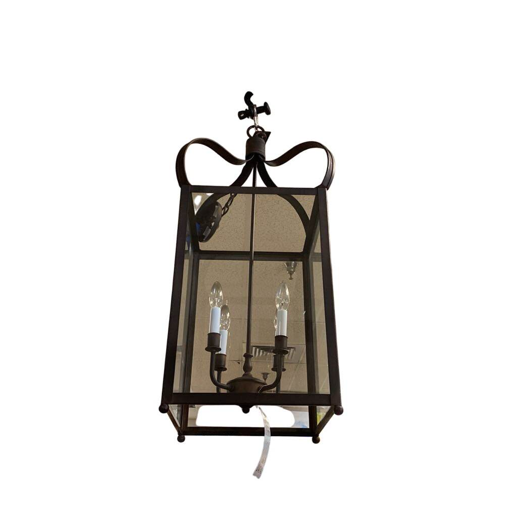 Metal & Glass Pendant Lantern by Miss Daisy's Consignment & Auction House