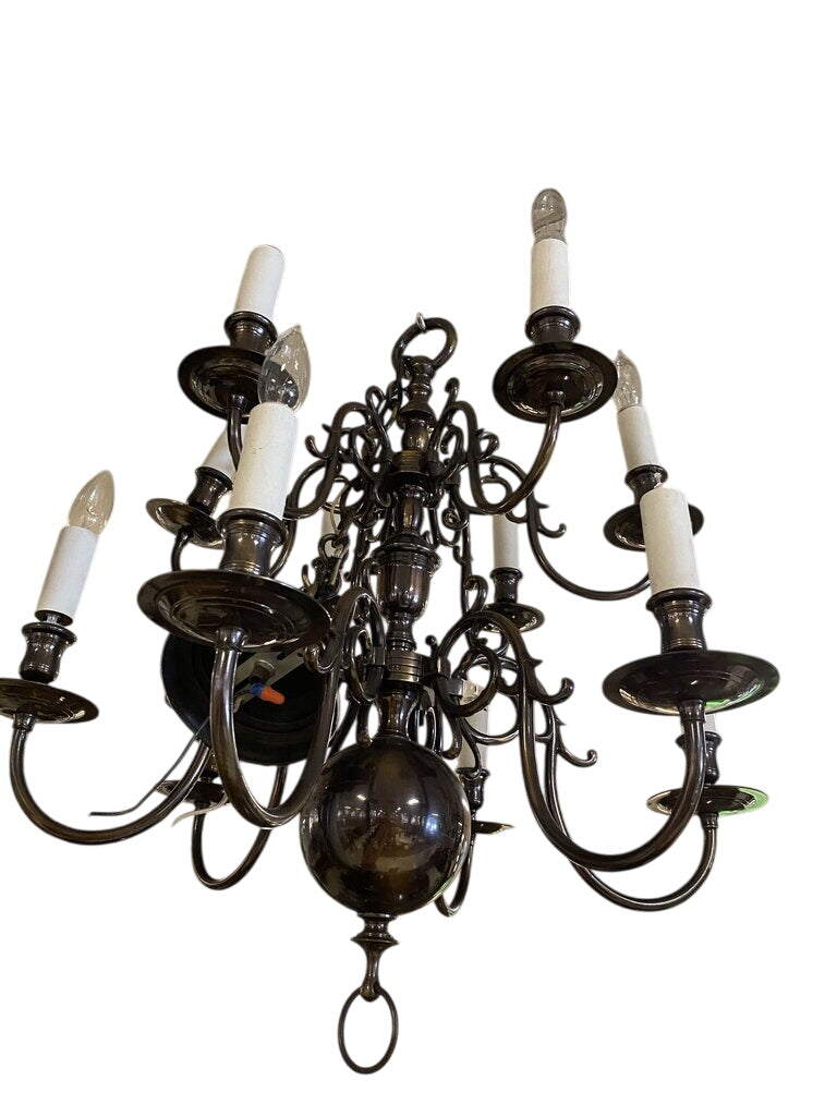 Dutch 12 Arm Chandelier by Miss Daisy's Consignment & Auction House