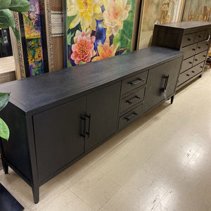 Black Contemporary Media Console 84"x18"x30.5"