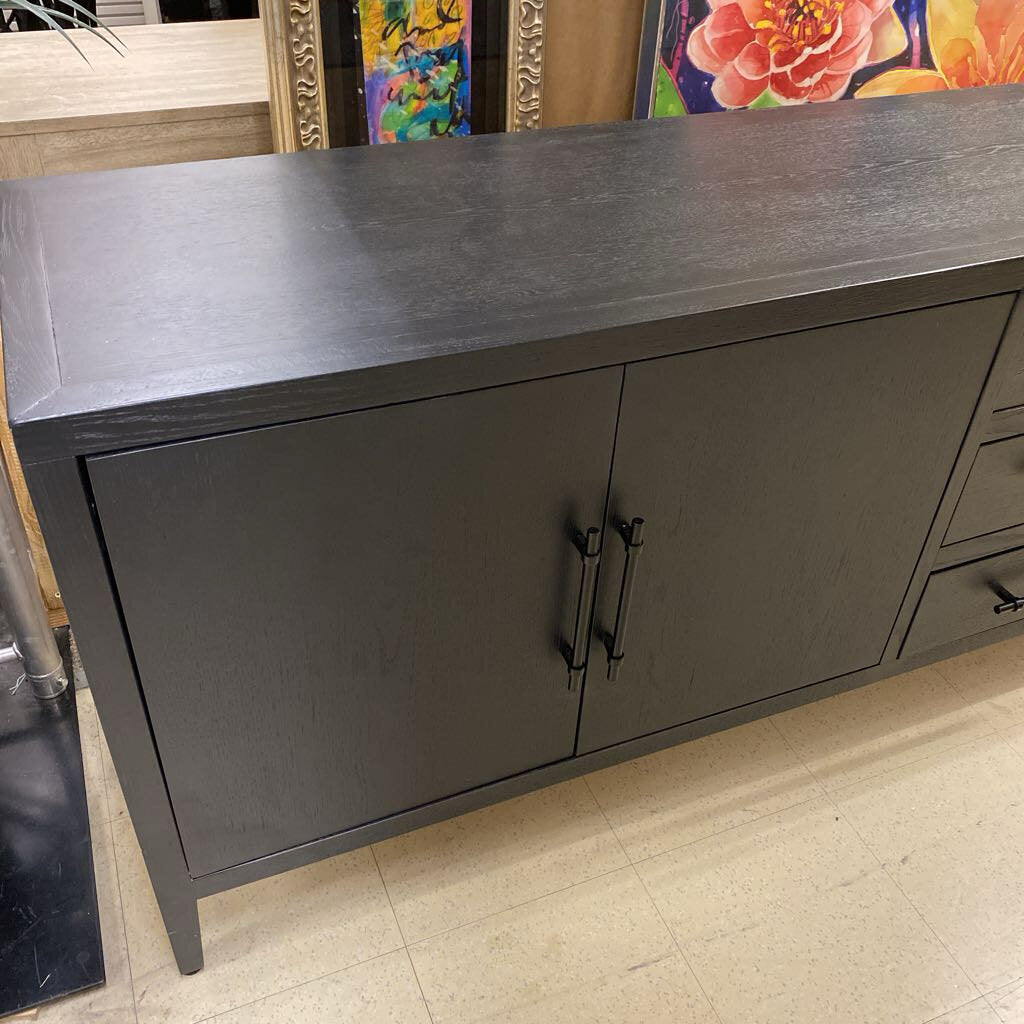 Black Contemporary Media Console 84"x18"x30.5"