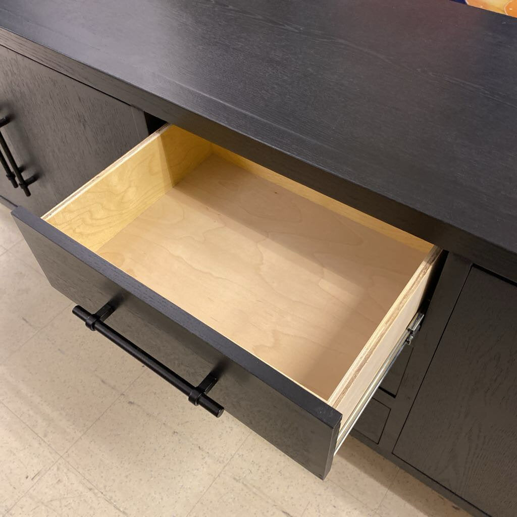 Black Contemporary Media Console 84"x18"x30.5"