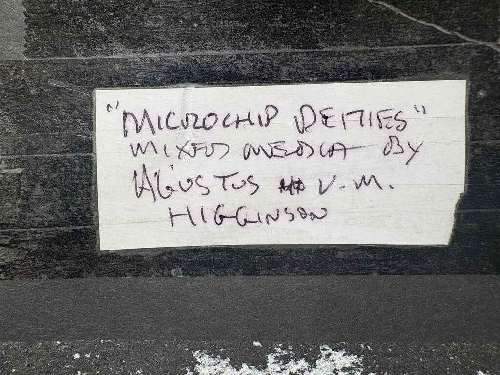 Augustus V.M. Higginson "Microchip Deities" Mixed Media 1997