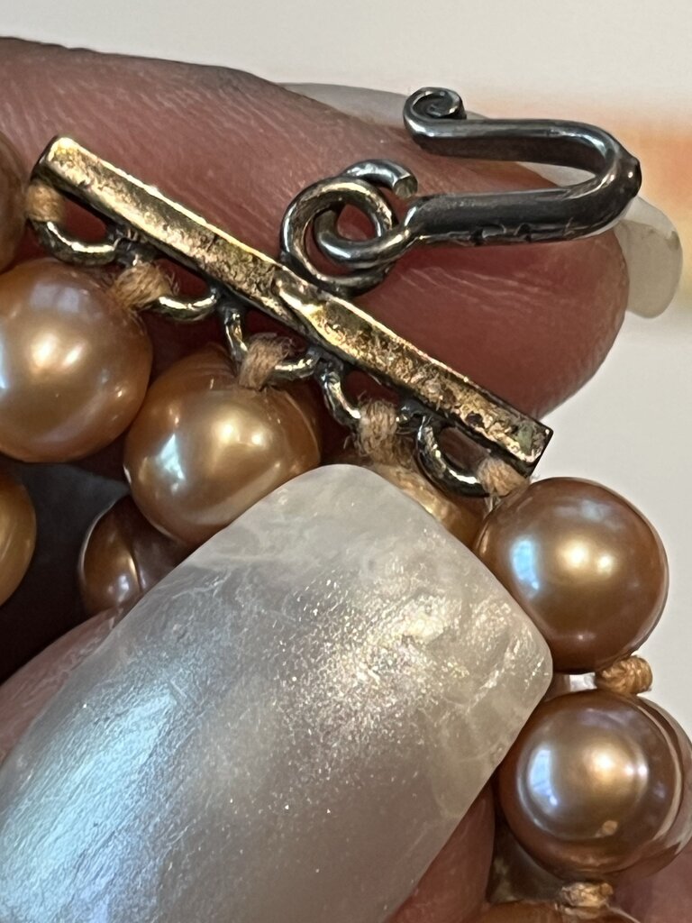 5 Strand Pink Pearl & Amber Necklace