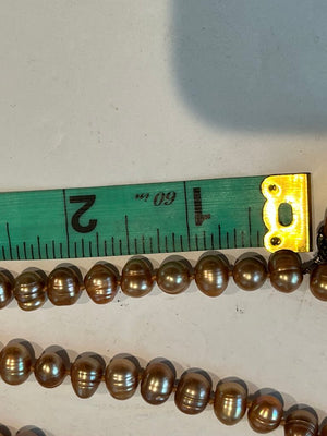 5 Strand Pink Pearl & Amber Necklace