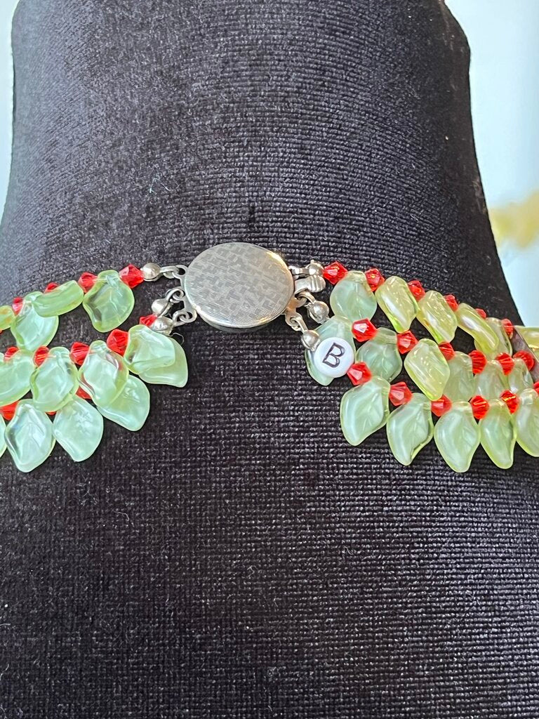 BaubleBar Orange & Green Celluloid Flower Statement Necklace