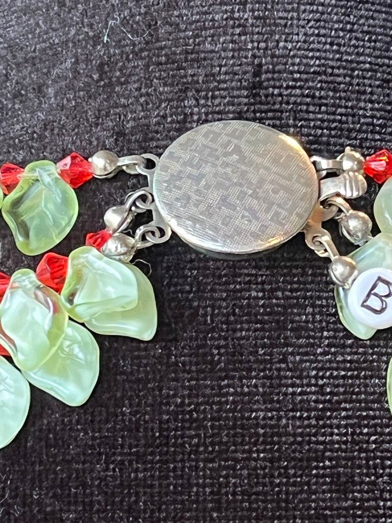 BaubleBar Orange & Green Celluloid Flower Statement Necklace