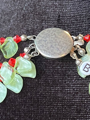 BaubleBar Orange & Green Celluloid Flower Statement Necklace