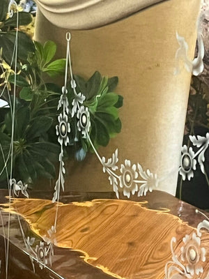 Rococo Style Reverse Painted Floral Mirror 89 x 58