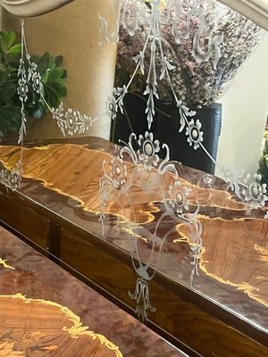 Rococo Style Reverse Painted Floral Mirror 89 x 58