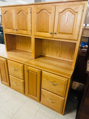 2 Piece Amish Oak Credenzas 33x21x66