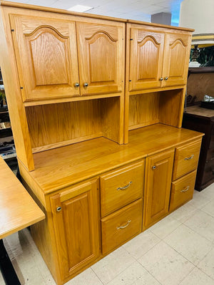 2 Piece Amish Oak Credenzas 33x21x66