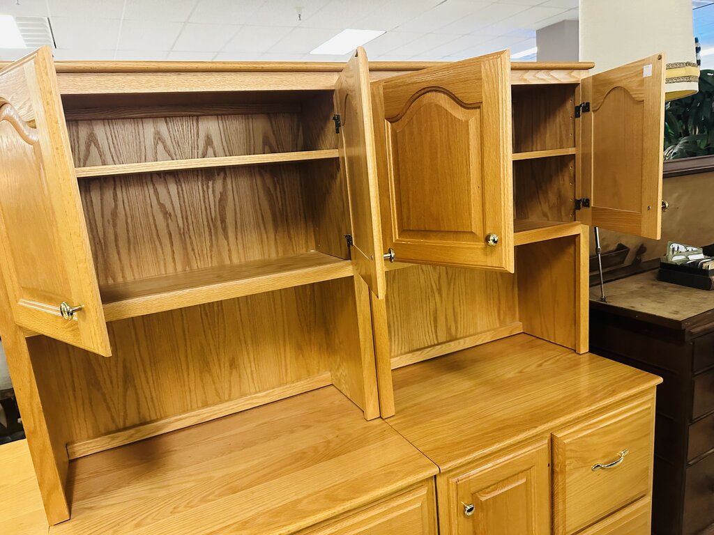 2 Piece Amish Oak Credenzas 33x21x66