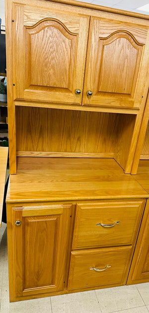 2 Piece Amish Oak Credenzas 33x21x66