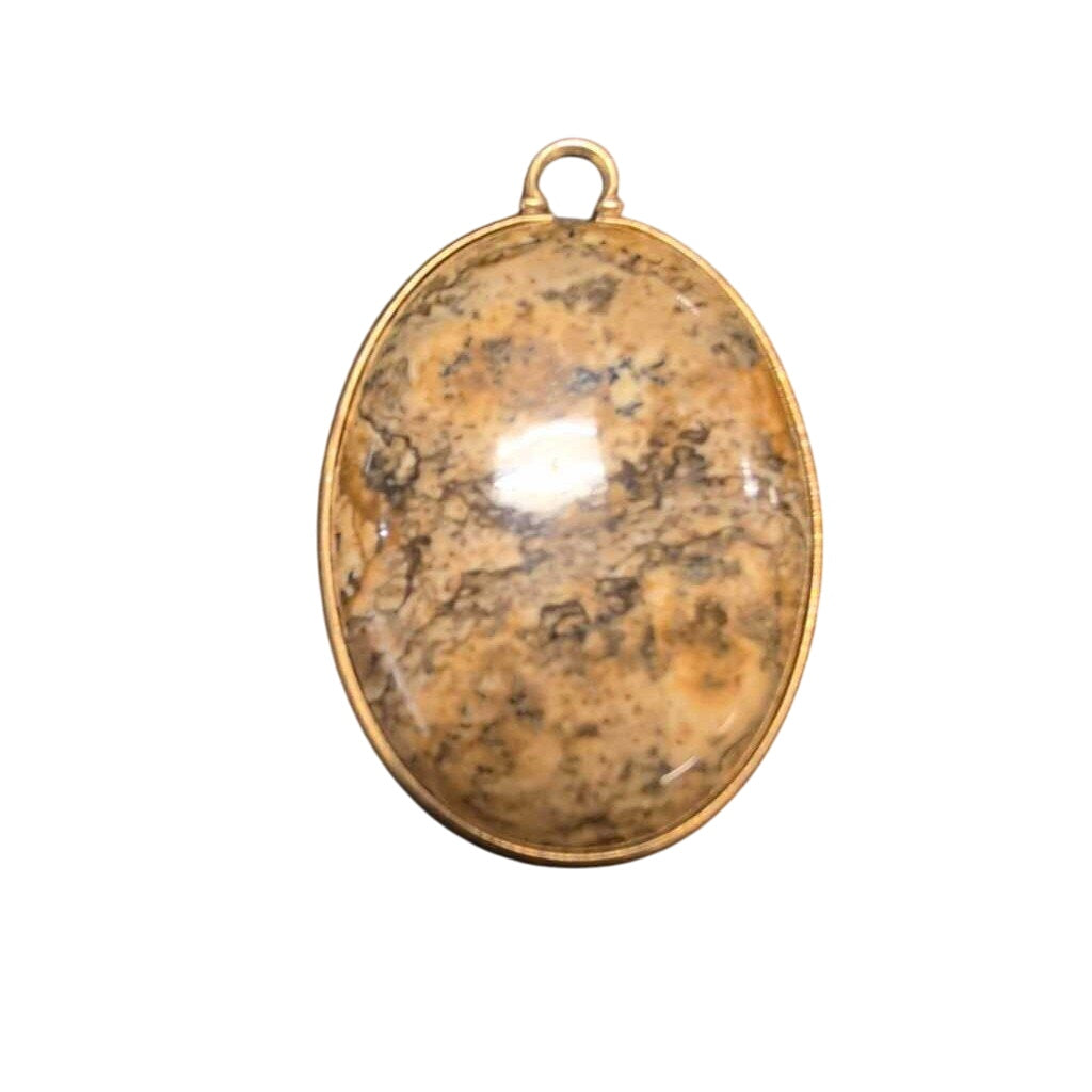 Jasper Stone Pendant w/14k GF Bezel by Miss Daisy's Consignment & Auction House