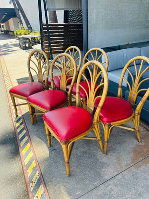 Rattan Petal Fan Back Chair (set of 6)