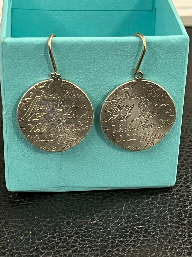 Tiffany & Co. Note Drop Earrings 925 Sterling Silver