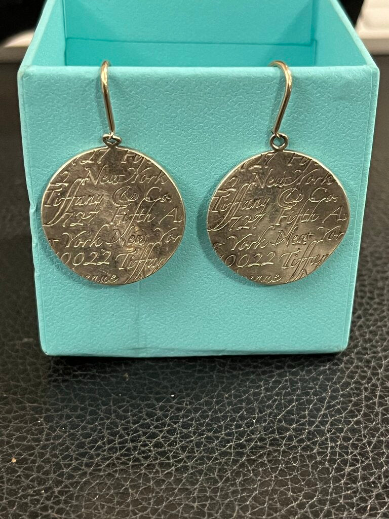 Tiffany & Co. Note Drop Earrings 925 Sterling Silver
