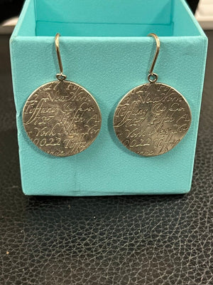 Tiffany & Co. Note Drop Earrings 925 Sterling Silver