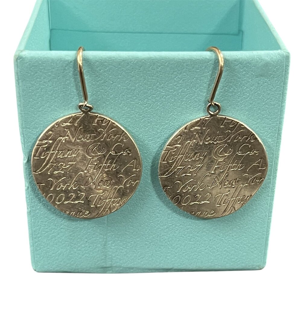 Tiffany & Co. Note Drop Earrings 925 Sterling Silver
