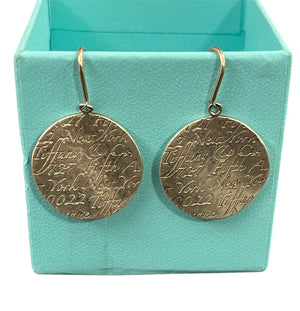 Tiffany & Co. Note Drop Earrings 925 Sterling Silver