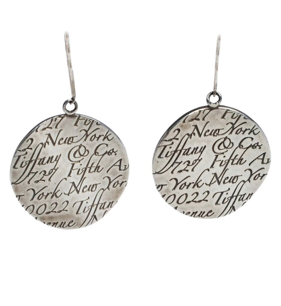 Tiffany & Co. Note Drop Earrings 925 Sterling Silver