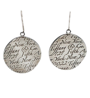 Tiffany & Co. Note Drop Earrings 925 Sterling Silver