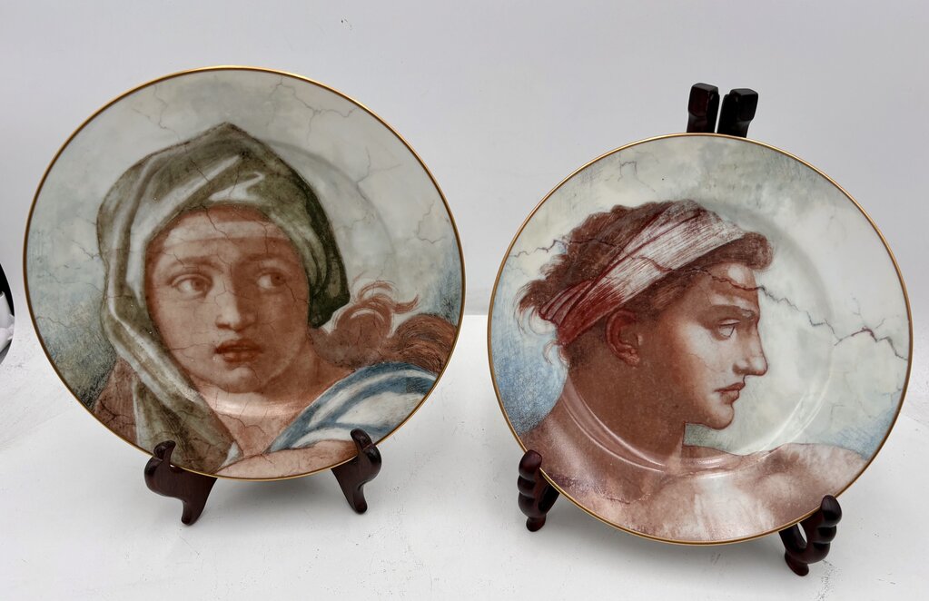 Fitz & Floyd Michael Angelo I & II Plate Set 8.25" (2Pcs)