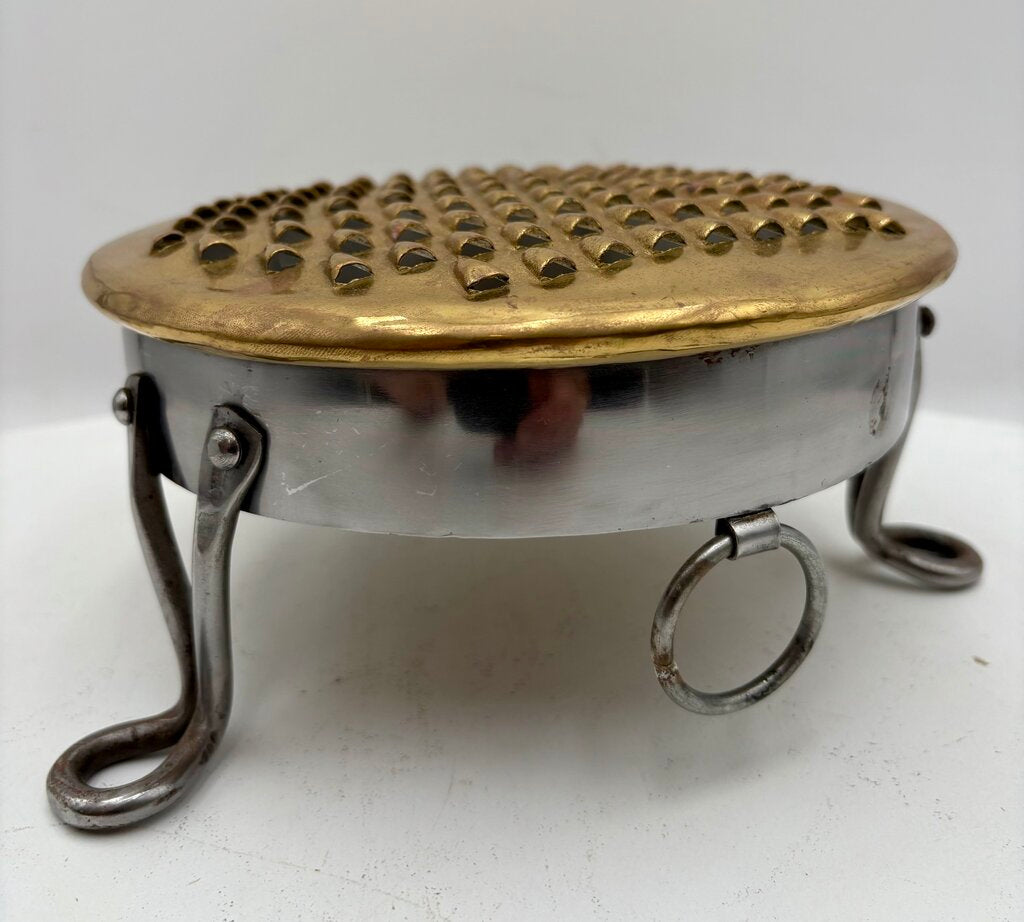 Replica 18th Century Brass & Stainless English Footed Grater