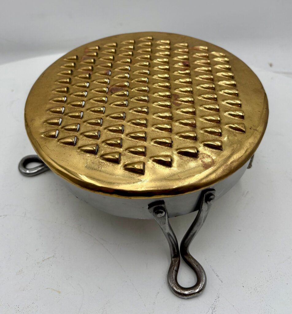 Replica 18th Century Brass & Stainless English Footed Grater