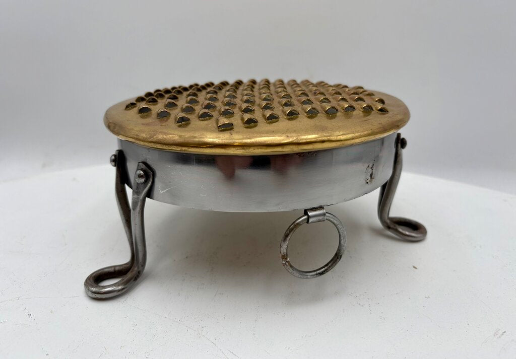 Replica 18th Century Brass & Stainless English Footed Grater