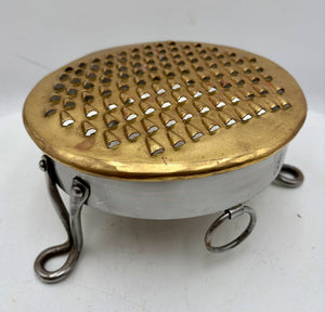 Replica 18th Century Brass & Stainless English Footed Grater