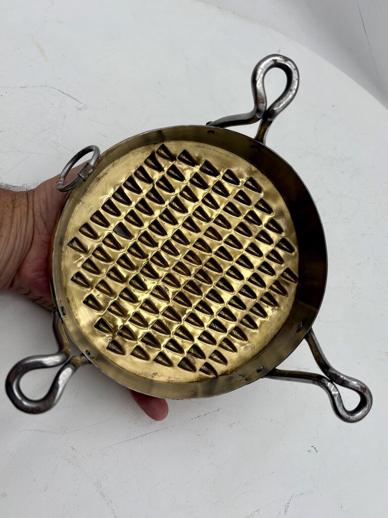 Replica 18th Century Brass & Stainless English Footed Grater