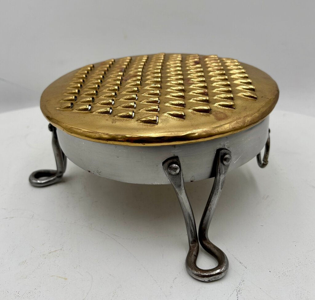 Replica 18th Century Brass & Stainless English Footed Grater