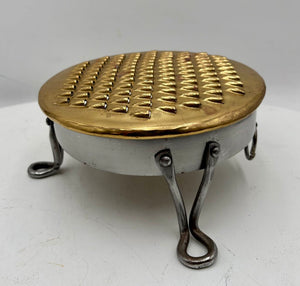 Replica 18th Century Brass & Stainless English Footed Grater