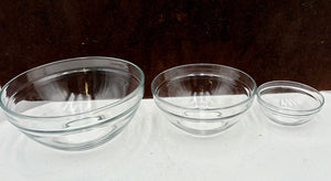 3 Piece Clear Glass Mixing Bowl Set (3Pcs)