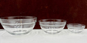 3 Piece Clear Glass Mixing Bowl Set (3Pcs)