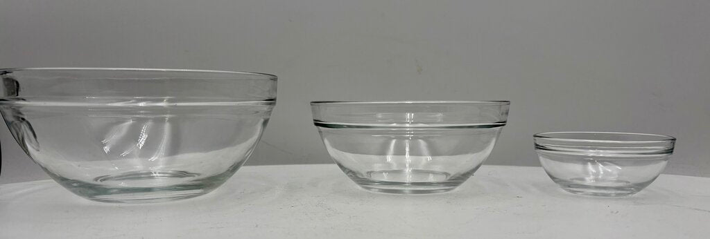 3 Piece Clear Glass Mixing Bowl Set (3Pcs)