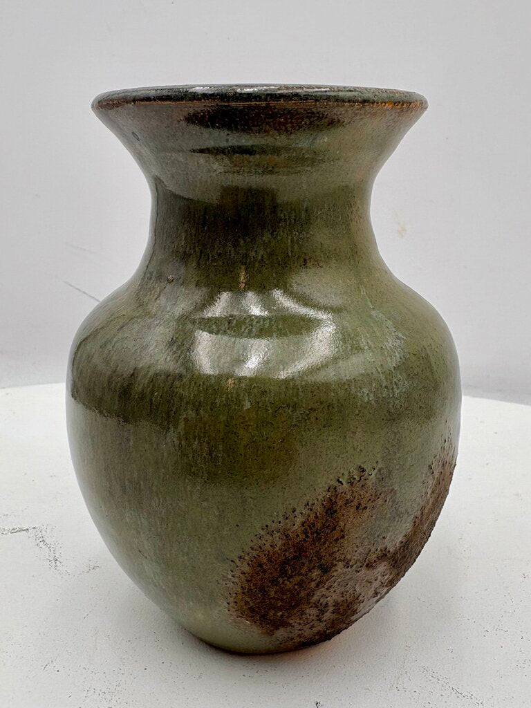 SKP Hand Made Brown Pottery Vase 6"