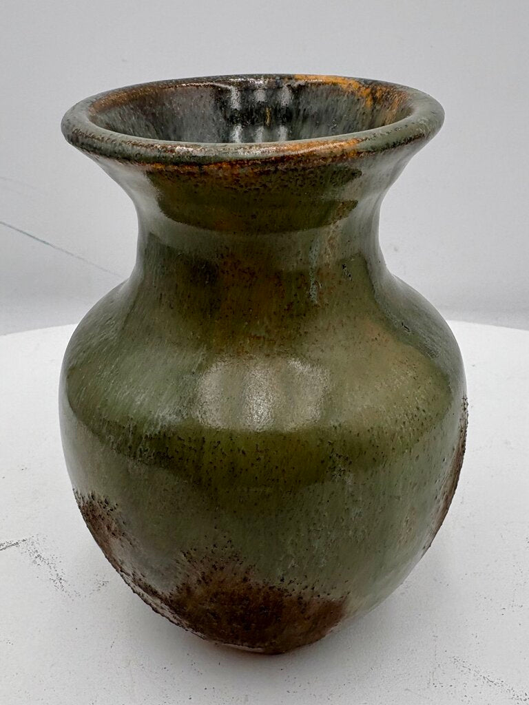 SKP Hand Made Brown Pottery Vase 6"